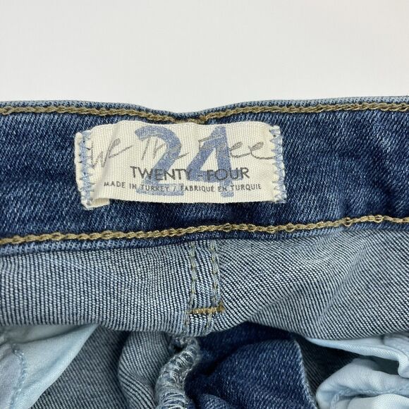 We The Free People NWT High Rise Dark Skinny Jeans Women's Size 24 Raw Fray Hem - Picture 4 of 11